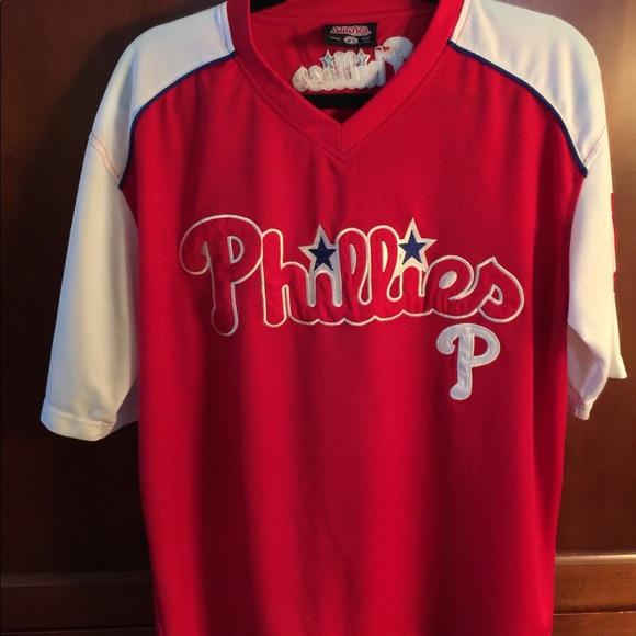 PHILADELPHIA PHILLIES STITCHED T SHIRT LARGE L - Picture 1 of 7